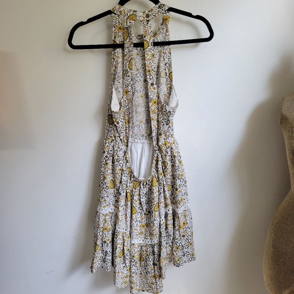 Abel The Label Yellow Floral Halter Dress Size Medium - Picture 4 of 8
